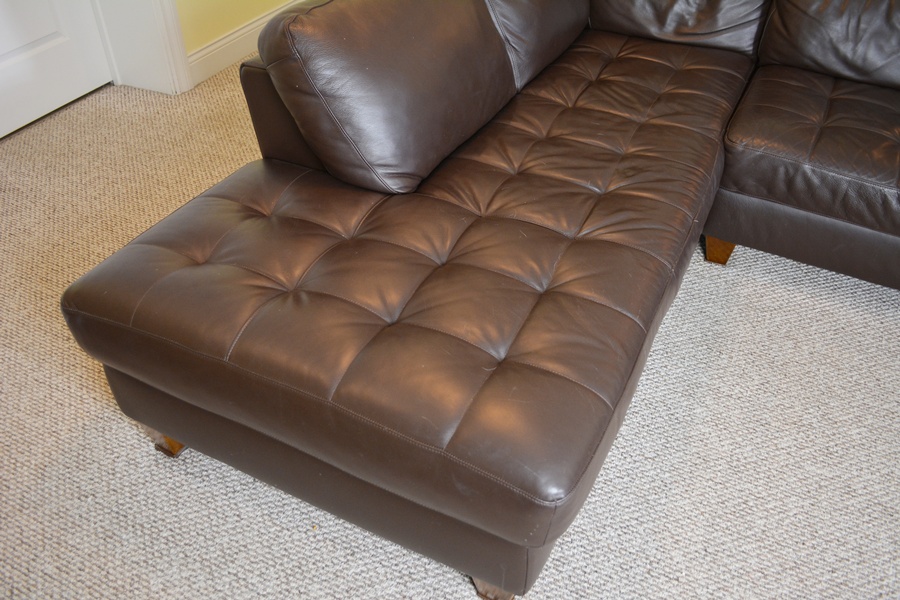 Contemporary Chocolate Brown Leather Sectional Sofa EBTH